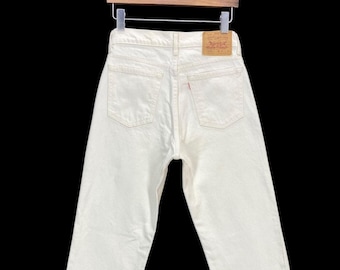 Made in USA Levi's 501 W26 L33 1998 Vintage White Levis 501 Women