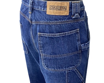 90s Workwear Jeans: Vintage Dakota Carpenter Fit | Utility Denim | Relaxed Straight Leg W35 L30