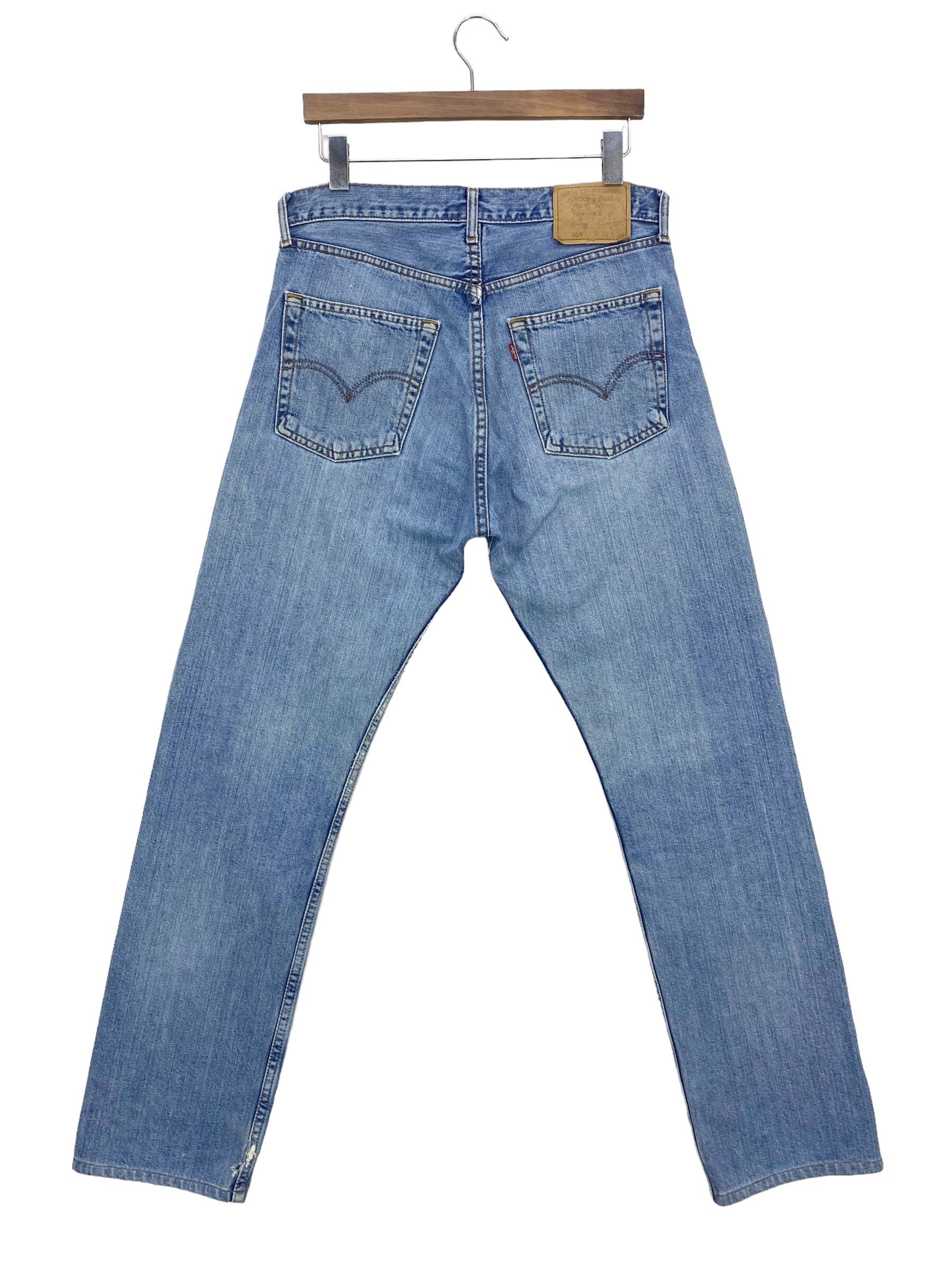 90s Vintage Levi's 505 Jeans: Light Wash Distressed Denim, W32 L30