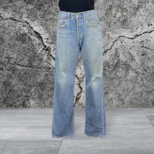Vintage Levi&#39;s 501 Jeans: Light Wash Distressed Denim, Made in USA, W29 L31.5