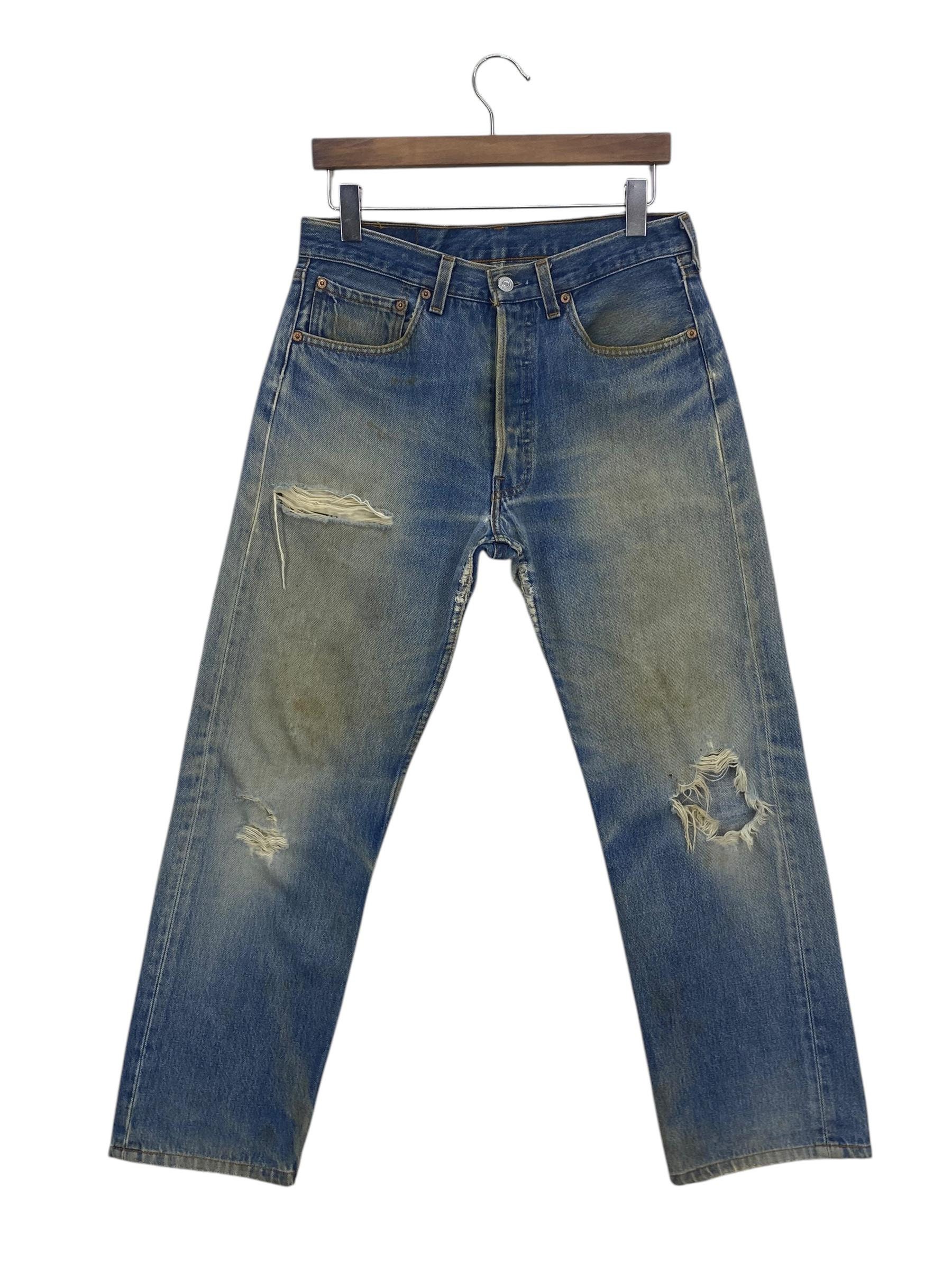 Vintage Levi's 501 Jeans: 90s Light Wash Distressed Denim