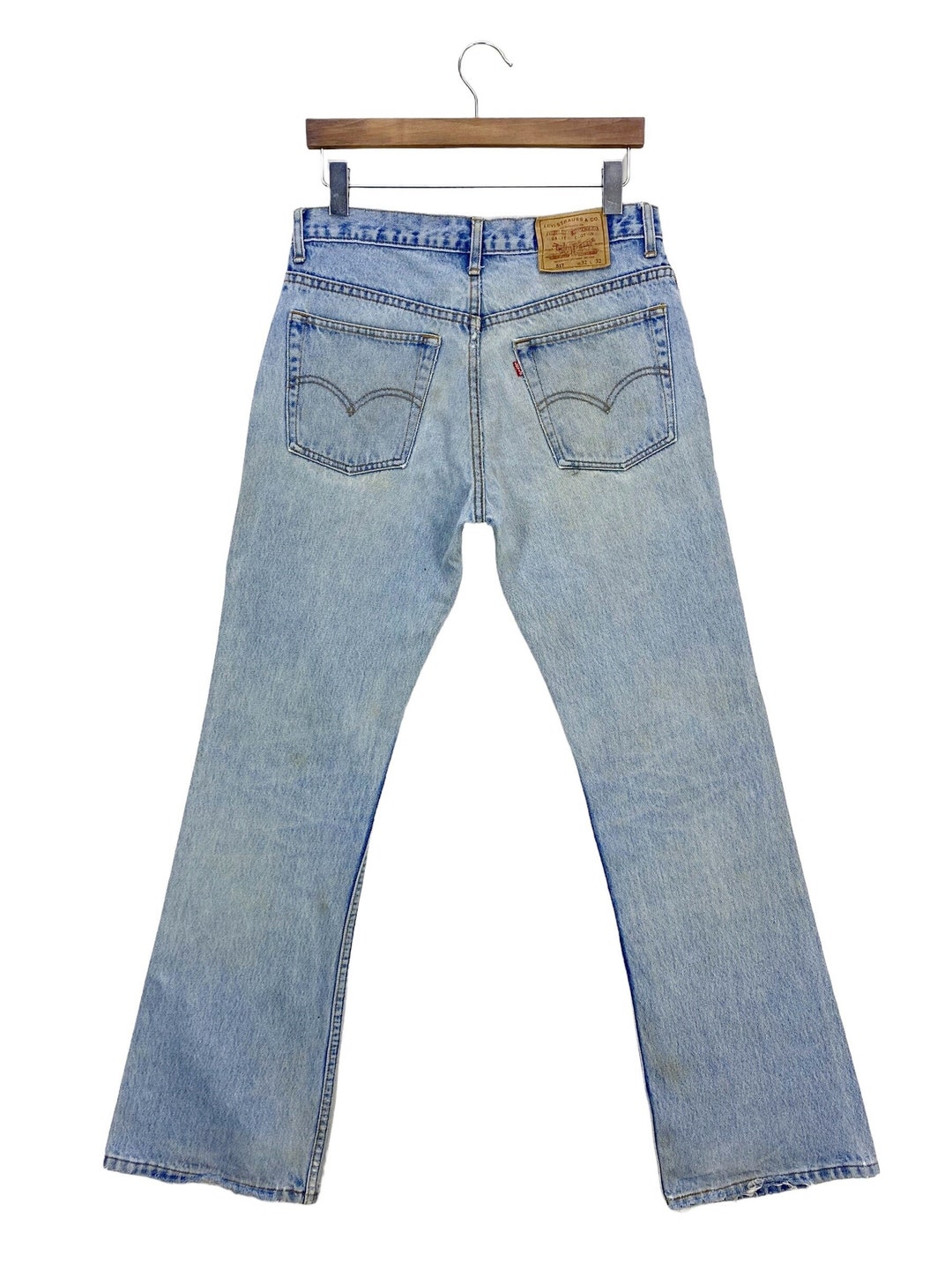 パンツ Made in USA 1990s Levi's 517 flare denim Vintage Levi's 517 Flare Jeans: 90s Light Wash Denim, Waist