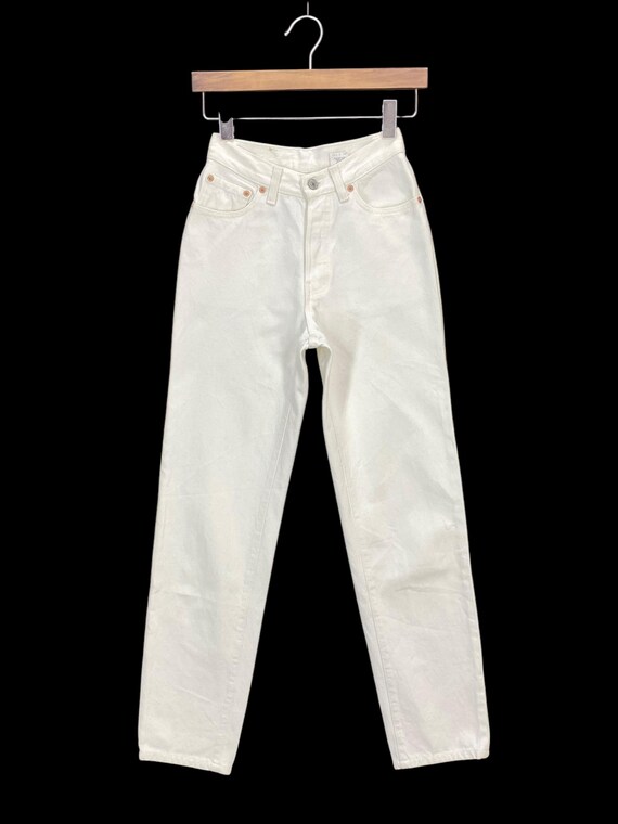 Vintage Levi's 501 Jeans: 90s White Denim, USA Made, W22 L28.5 - Etsy