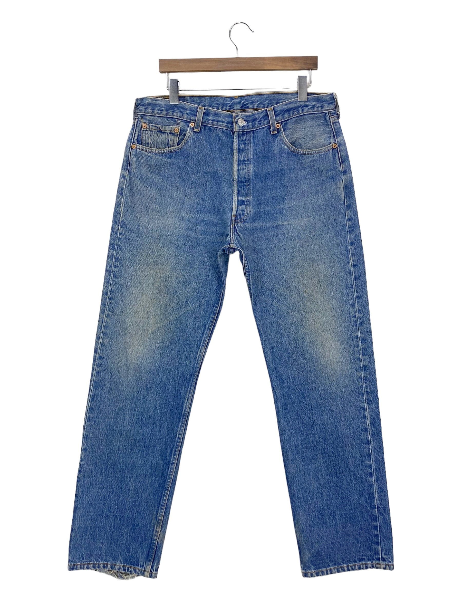 90s Vintage Levi's 501 Jeans: Medium Wash Denim, W35 L30 - Etsy