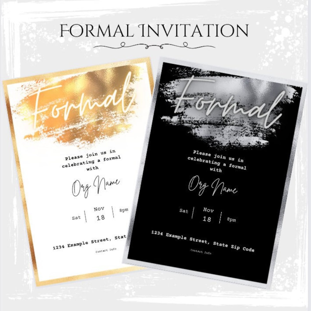 Formal Invitation, Party Invitation, Editable Template, Digital Event