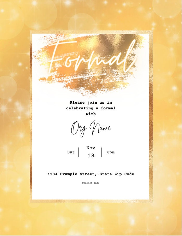 Formal Invitation, Party Invitation, Editable Template, Digital Event