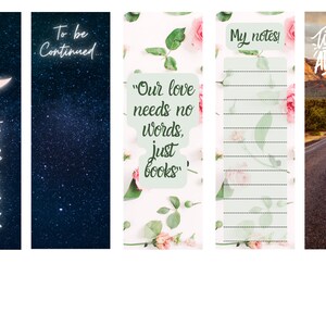 Digital printable 2 side Bookmarks, Cat, Fall, Adventure, notes, dogs,