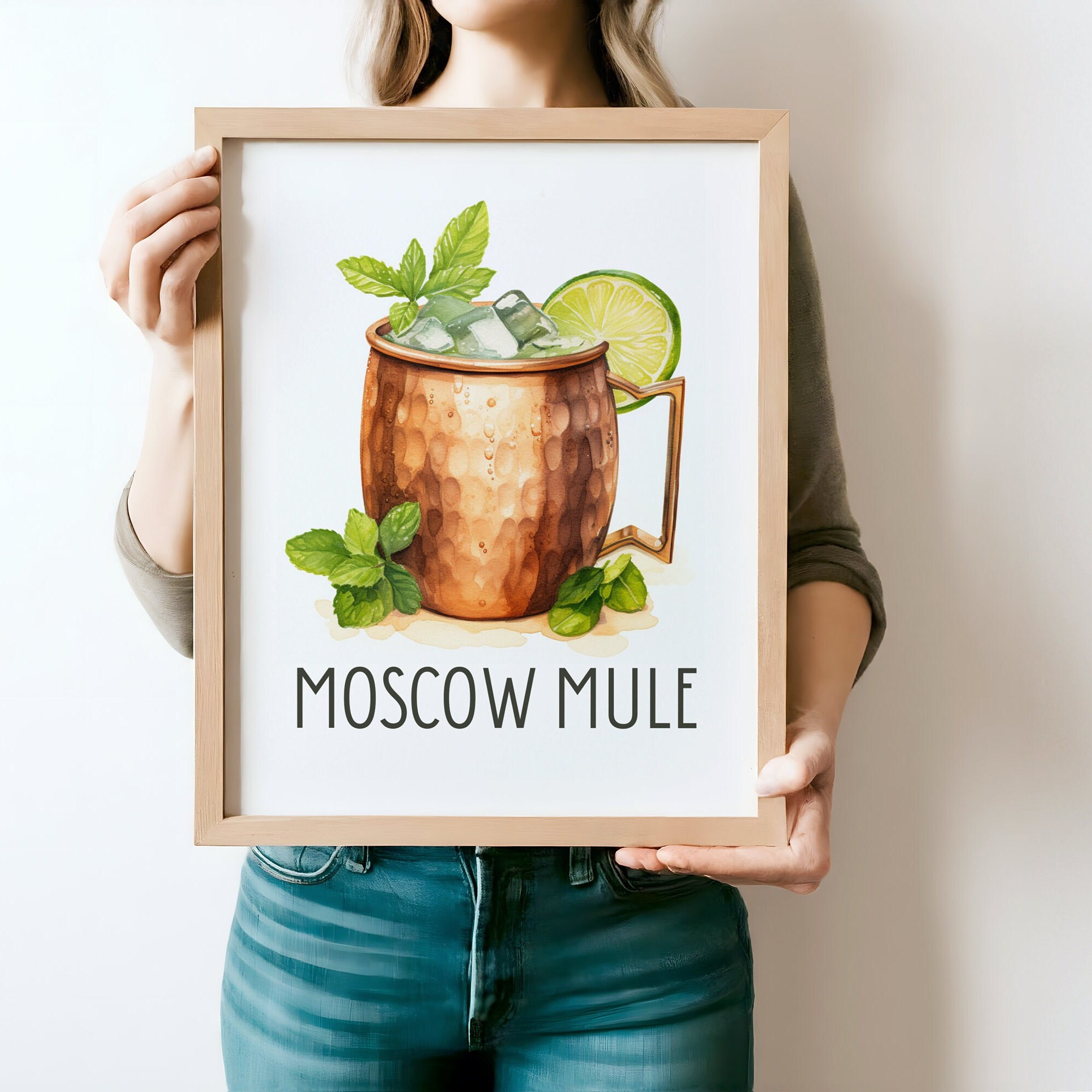 Moscow Mule Wall Art Moscow Mule Print Moscow Mule Poster Cocktail Print Cocktail Poster Cocktail Posters Bar Decor Digital Download