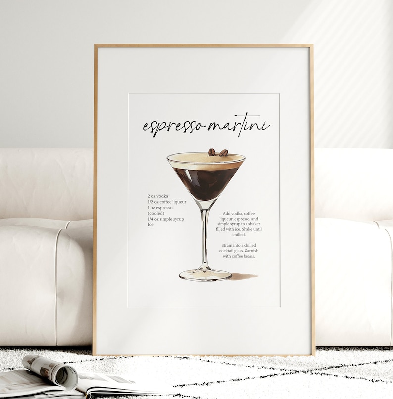Espresso Martini Art Bar Cart Print Espresso Martini Print Bar Cart ...