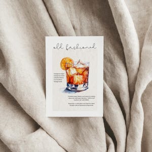 Ricetta vecchia carta stile vecchio stile carta stampata ricette cocktail ricetta cocktail carrello bar download digitale stampabile