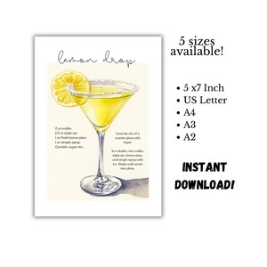 Lemon Drop Recipe Lemon Drop Martini Card Cocktail Recipes Cocktail ...