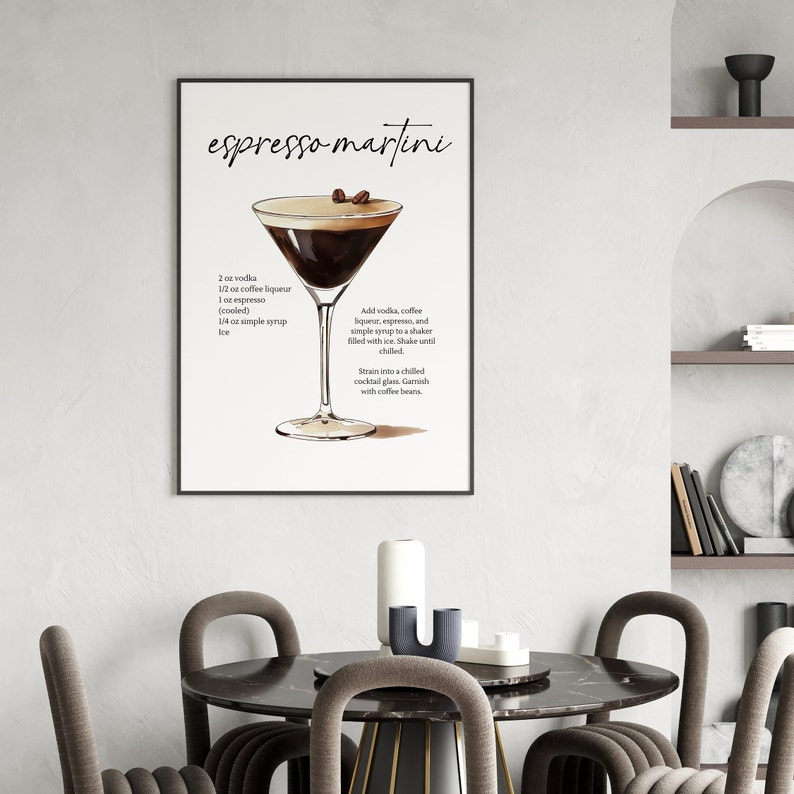 Espresso Martini Art Bar Cart Print Espresso Martini Print Bar Cart ...