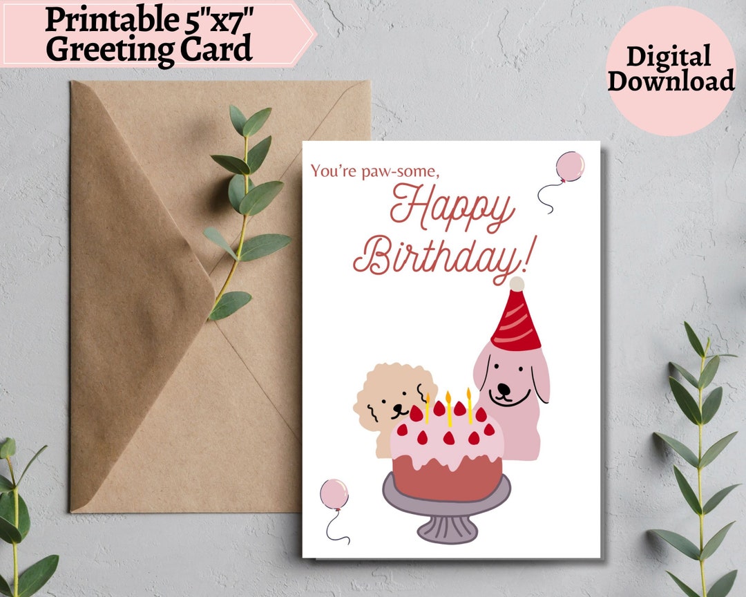 Printable Dog Birthday Card Printable Birthday Card Funny - Etsy