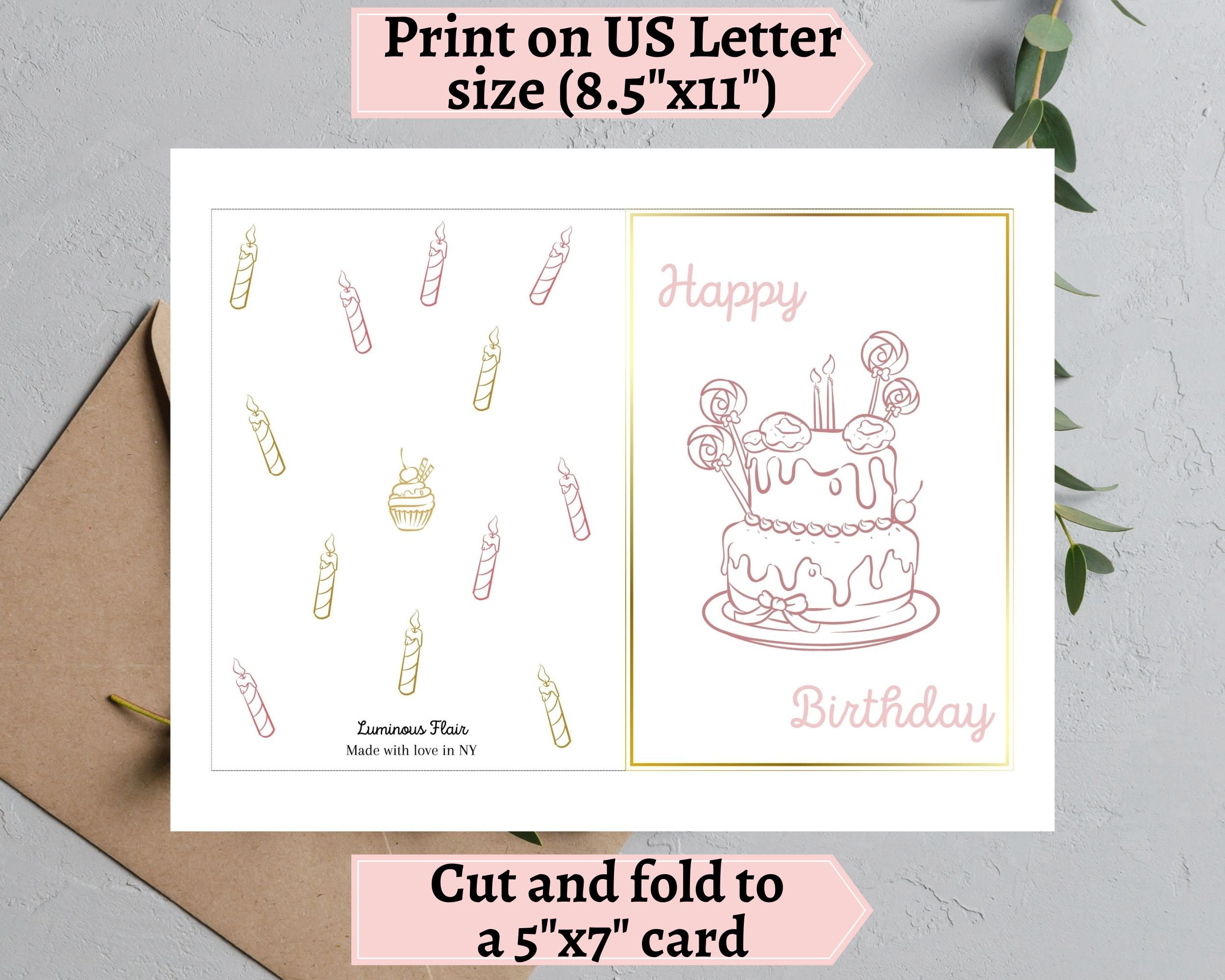 Printable Birthday Card Pink Birthday Card Printable - Etsy