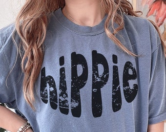 Comfort Colors Hippie T-Shirt: Distressed Retro Peace Tee