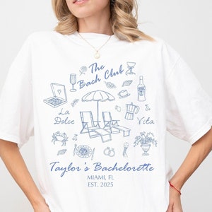 Custom Beach Bachelorette Party Shirt: The Bach Club Comfort Colors Tee