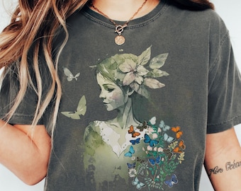 Fairy Grunge T-Shirt: Cottagecore Wildflower Comfort Colors Tee