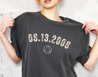 Custom Soberversary Comfort Colors Shirt: Sobriety Date Gift