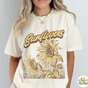 Sunflower Shirt Floral T Shirt Flower Shirt Vintage Sunflower Tee Garden Shirt Sunshine Tee Comfort Colors Wild Flowers Floral Shirt