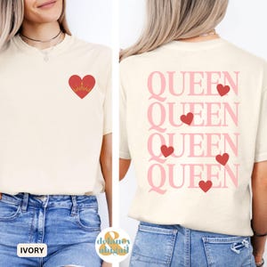 Queen of Hearts Shirt Queen Shirt Comfort Colors Retro Heart Shirt Queen T-Shirt Heart T-Shirt
