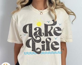 Lake Life Comfort Colors Shirt: Distressed Vintage Tee