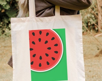 Watermelon Graphic 100% Cotton Canvas Tote Bag