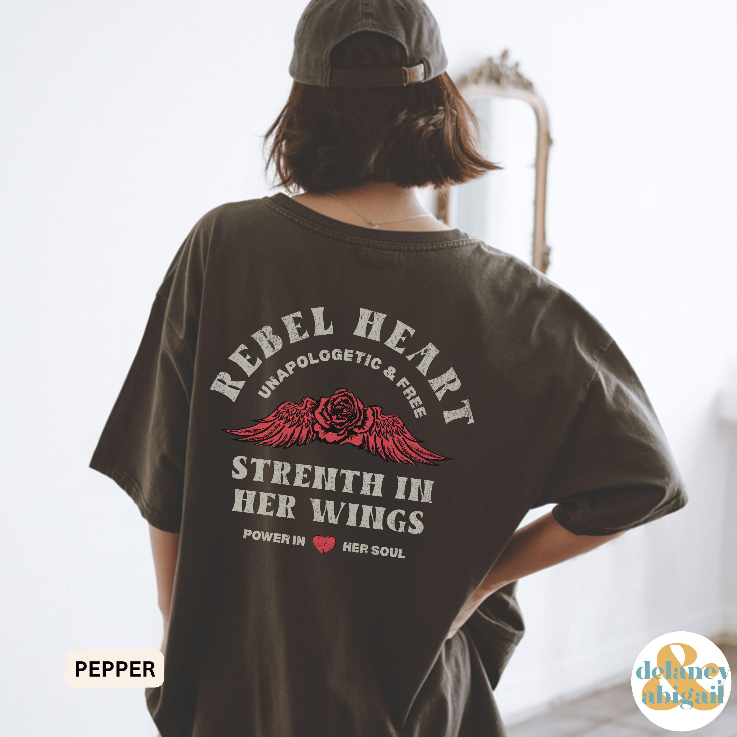 Rebel Heart Comfort Colors T-shirt - Vintage Tattoo Design - Etsy
