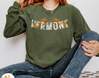 Vermont Autumn Long Sleeve Shirt: Comfort Colors Fall Tee