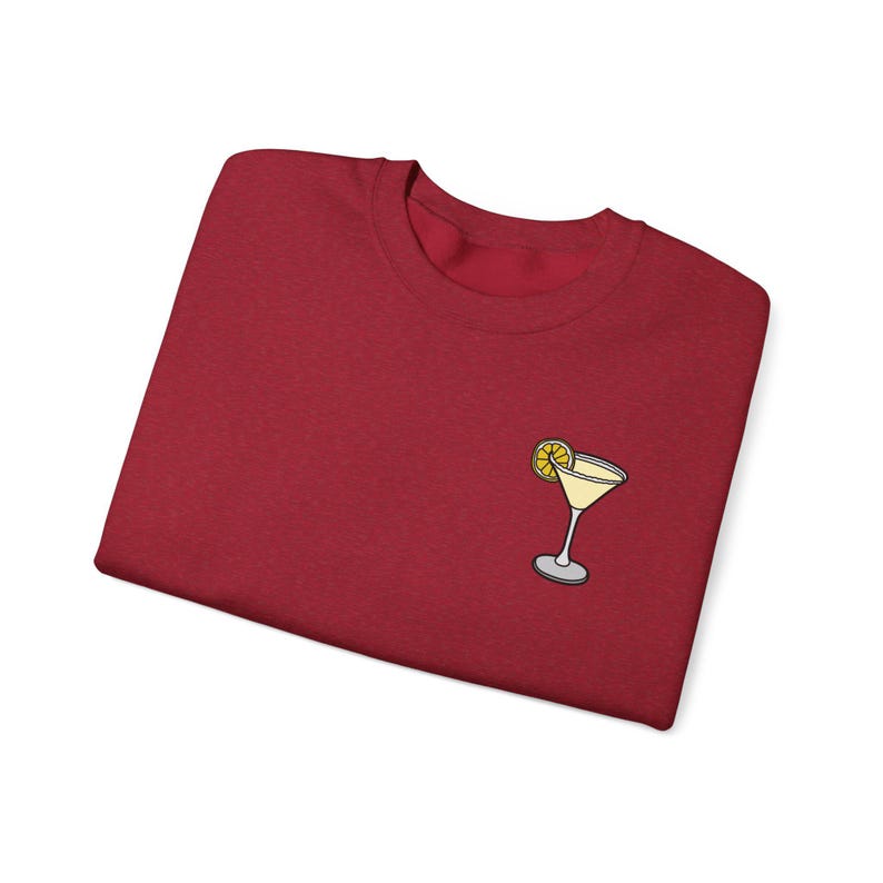 Lemon Drop Cocktail Sweatshirt: Retro Martini Lover Gift Antique Cherry Red