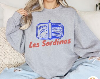 Sardine Sweatshirt Sardine Shirt Tinned Fish French Shirt Coastal Aesthetic Les Sardines Crewneck
