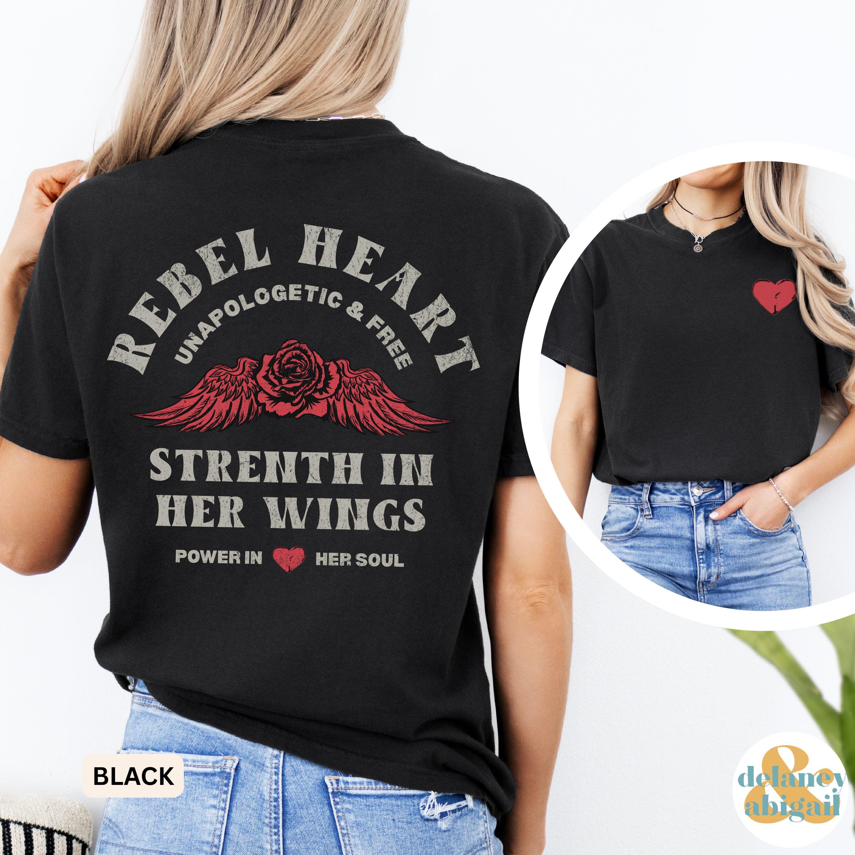 Rebel Heart Comfort Colors T-shirt - Vintage Tattoo Design - Etsy
