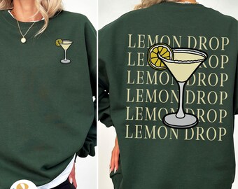 Lemon Drop Cocktail Sweatshirt: Retro Martini Lover Gift