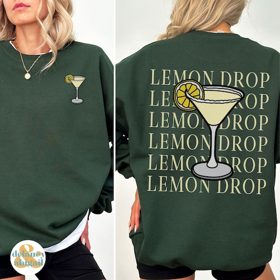 Lemon Drop Cocktail Sweatshirt: Retro Martini Lover Gift