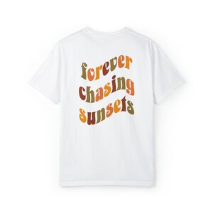 Forever Chasing Sunsets Tee, Retro Sunrays, Comfort Colors image 4
