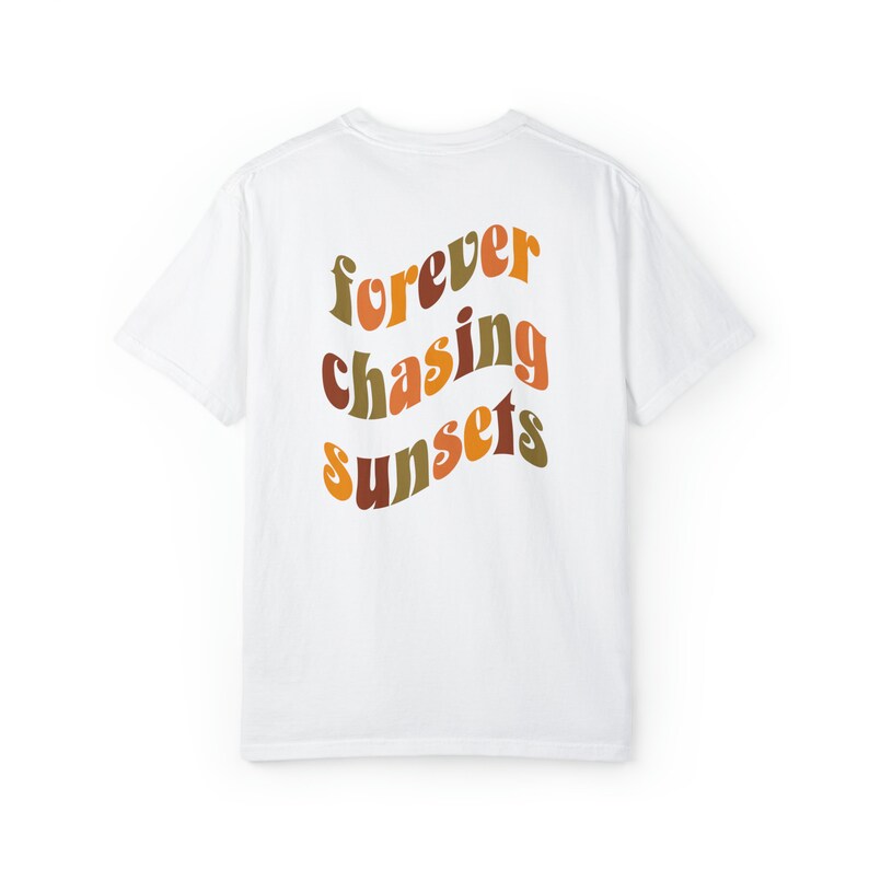 Forever Chasing Sunsets Tee, Retro Sunrays, Comfort Colors image 4