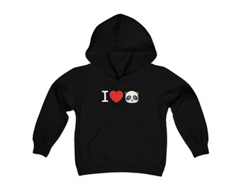 Sweat-shirt à capuche I LOVE PANDAS en mélange épais pour jeune