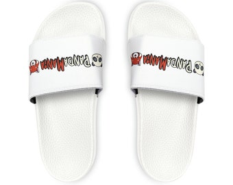 Youth PandaMania White Slide Sandals