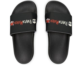 Youth PandaMania Black Slide Sandals