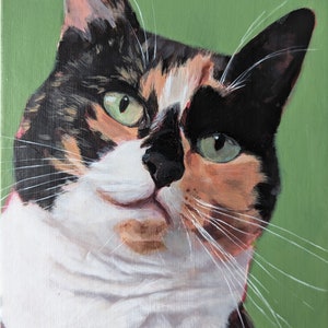 Portrait d'animal de compagnie personnalisé à partir d'une photo, chien ou chat peint à la main sur toile, peint à la main et prêt à accrocher