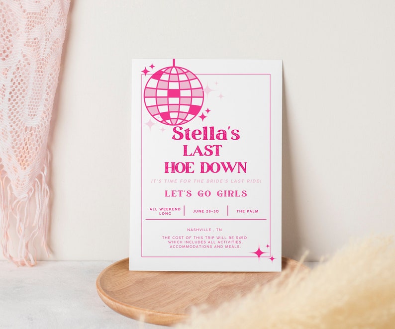 Last Hoe Down Bachelorette Invitation and Itinerary Nash Etsy Last Hoe Down Bachelorette Invitation and Itinerary Nash Etsy