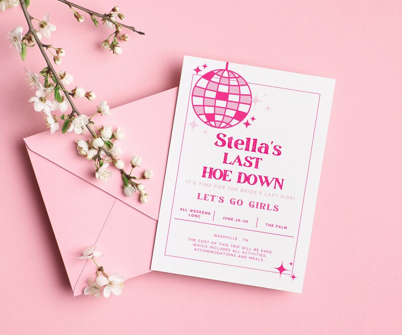 Last Hoe Down Bachelorette Invitation and Itinerary Nash Etsy Last Hoe Down Bachelorette Invitation and Itinerary Nash Etsy