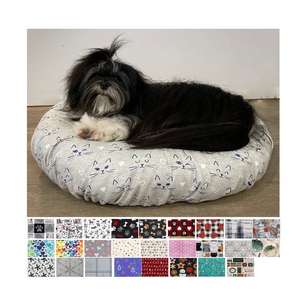 Round Dog Cat Pet Bed Mattress Fitted Sheet,  crate pad cover, cover for pet bed - Dog Cat Lover Gift Ideas
