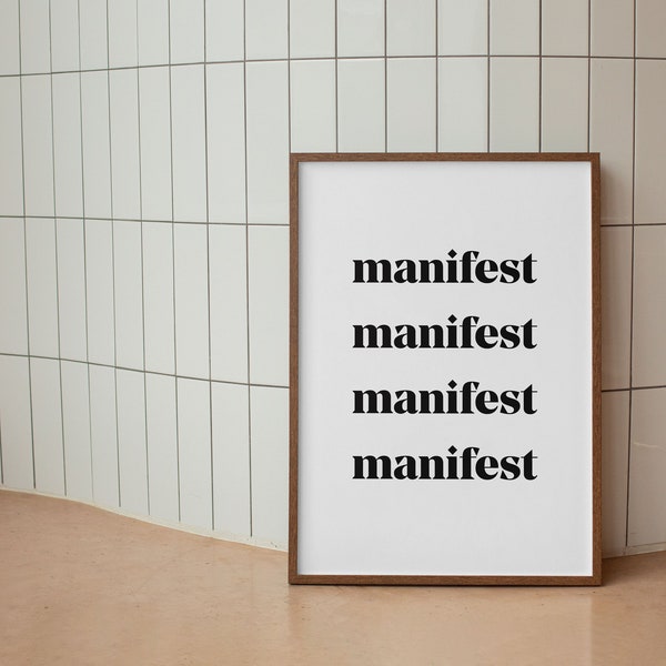 Affiche Citation Manifest Imprimée Écriture Manuscrite Positive Inspirante Décoration Poster Design Impression Moderne Minimaliste