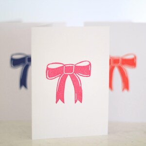 Lot de 3 cartes de voeux, format mini | cartes d'anniversaire faites à la main avec un noeud en ruban vierges à l'intérieur | Cartes de voeux A7 pour amis, baby shower, mariage