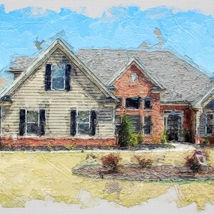 Custom House Portrait from Photo | Digital Prints House Drawings | Housewarming Gift First Home | Realtor Closing Gift for Clients