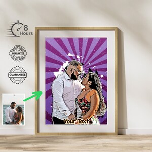 Personalized Custom Cartoon Couple Portrait - Hand-drawn Artwork for Couples  - Unique Gift for Weddings and Anniversaries