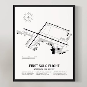 Custom First Solo Flight - Airport Diagram | Personalized Digital Aviation Gift for Pilots