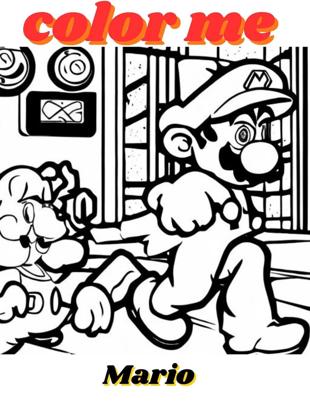Color ME Mario Etsy