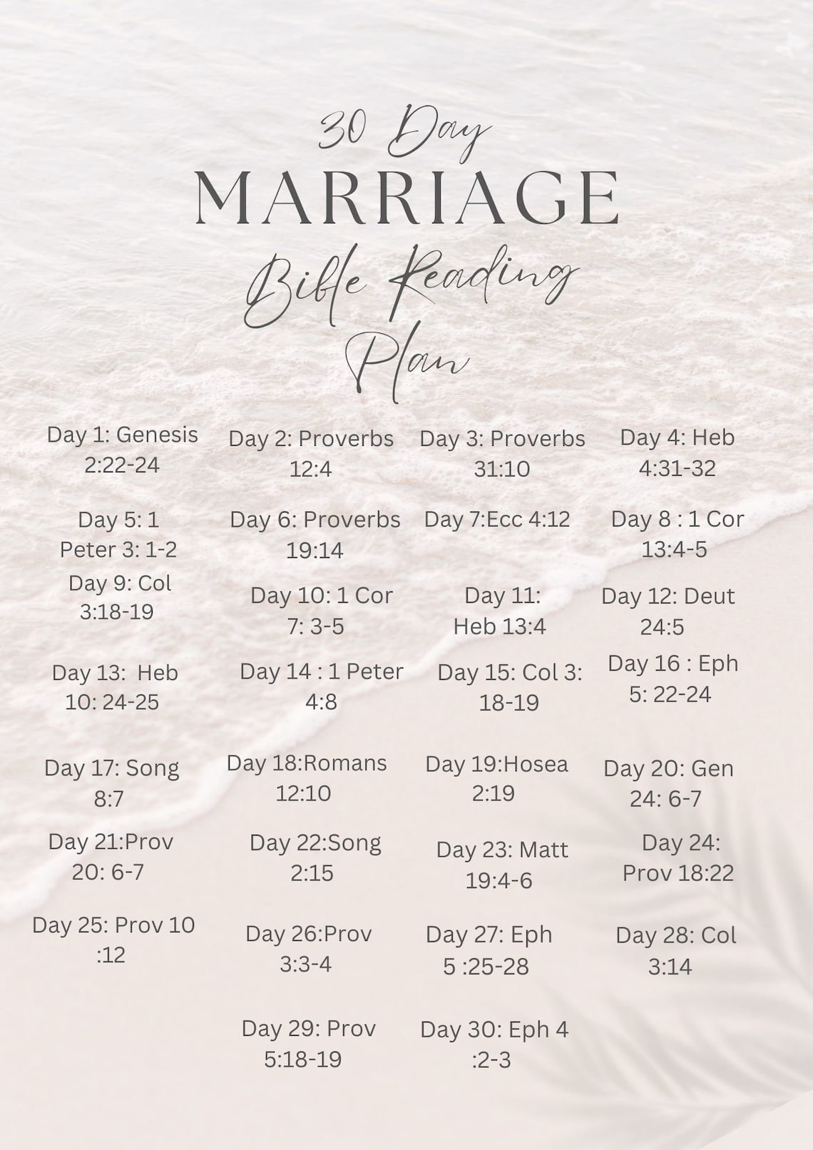 Marriage Bible Reading Plan - Etsy
