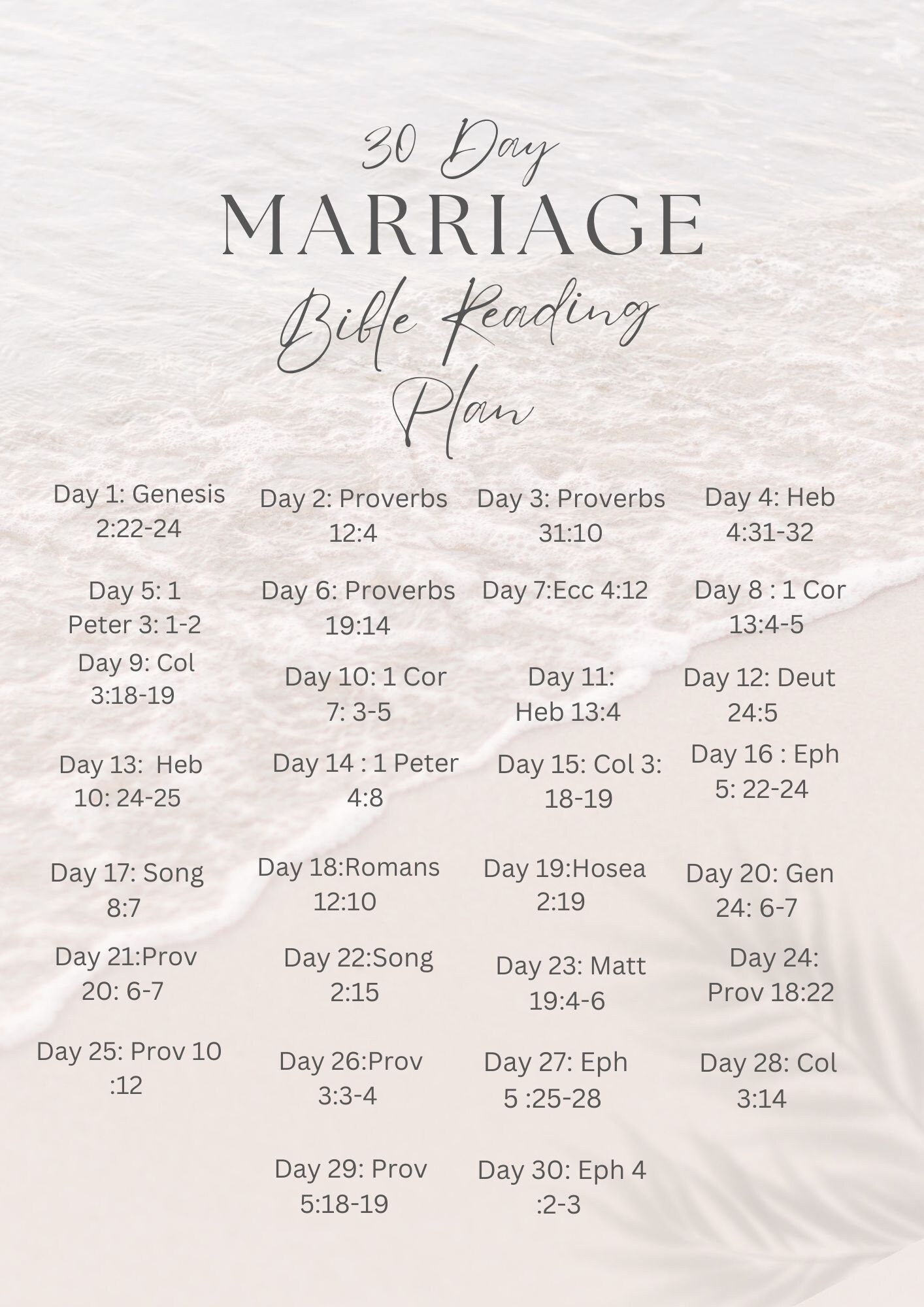 Marriage bible reading plan etsy